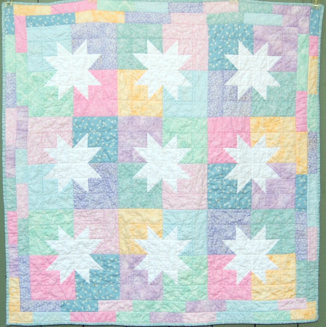 Baby Quilt, Baby Girl Quilt, Baby Star Quilt Etsy
