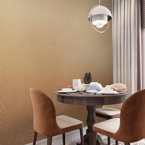 Abstract Beige Gold Wallpaper with Subtle Starry Effect, Minimalist Neutral Wall Mural for Contemporary Homes 1-142K color 2