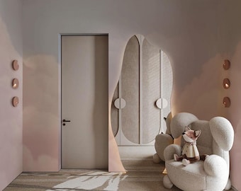 Soft Pink Watercolor Cloud Wallpaper for Kids' Rooms, Playroom or Nurseries, Pastel Sky Wall Mural, Boys and Girls room Designer Wallpaper