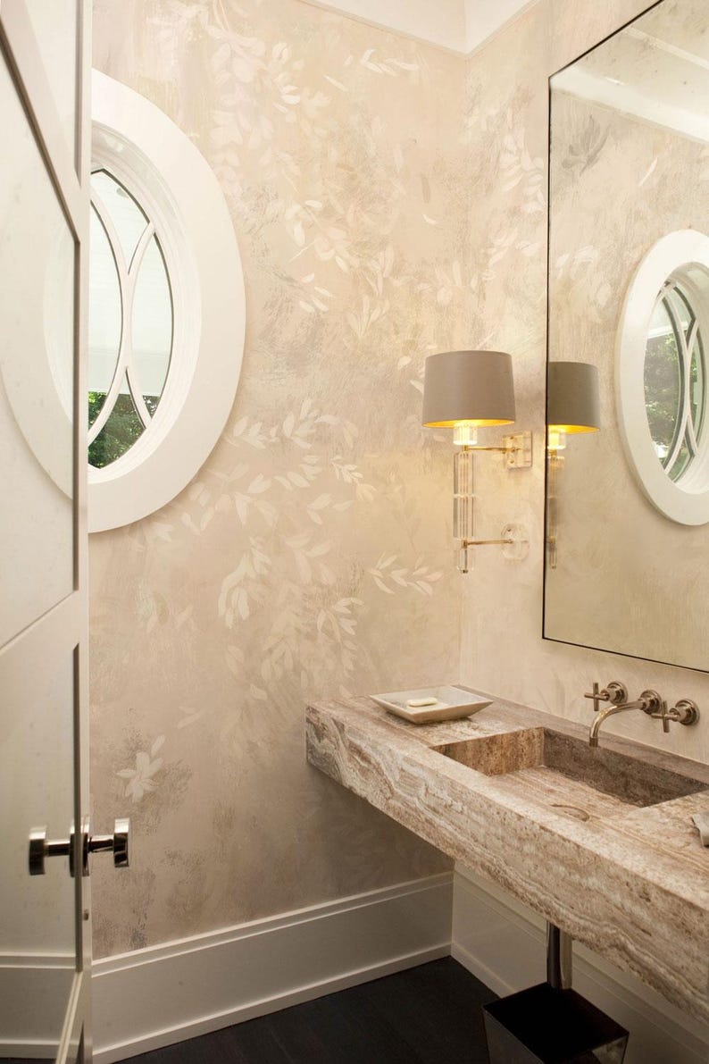Beige Botanical Floral Wallpaper – Neutral Wall Mural With Delicate ...