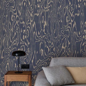 Dark Modern Line Wallpaper – Abstract Wall Mural with Flowing Lines for Contemporary Living Room or Office Accent Wall, 1-167-color 4