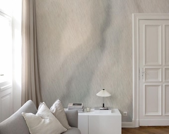 Carta da parati astratta beige con texture in seta stropicciata, carta da parati moderna per bagno, cucina o soggiorno, murale neutro