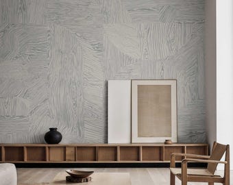 Grey Abstract Line Wallpaper – Modern Textured Wall Mural with Neutral Pattern for Living Room, Bedroom, or Minimalist Interior Accent