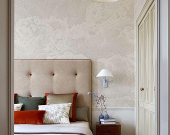 Beige Cloud Wallpaper – Hand-Drawn Wall Mural in Light Neutral Tones for Bedroom, Bathroom or Serene Minimalist Interiors, 1-120 color 6