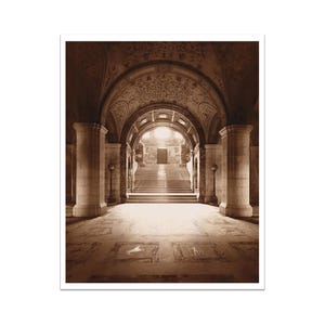 Main Entrance, Boston Public Library | Wall Decor | Sepia Art | Digital Download Printable Vintage | Restored Historic Photograph