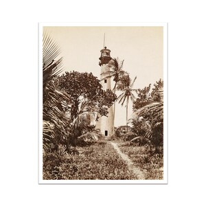 Cape Florida Lighthouse | Wall Decor | Black and White Art | Digital Download Printable Vintage Photograph | Restored Historic Photograph