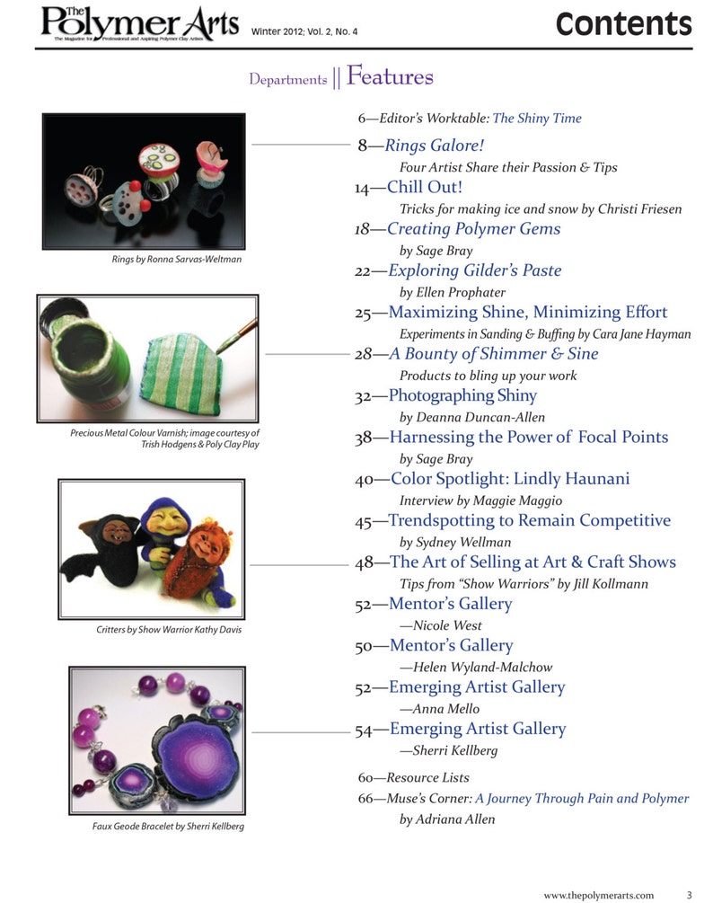 The Polymer Arts Winter 2012Shimmer & Shine Vol.2, No.4 Digital/PDF image 2