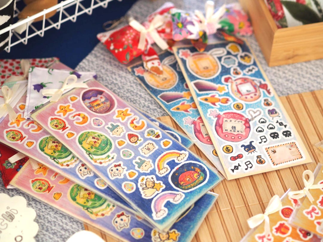 New Version!* Cute Sticker Sheet Set With a Fabric Accessory! Pink to ...