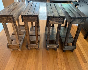 Rustic wooden end table
