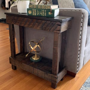 Rustic Wooden End Table - Etsy