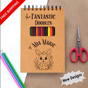 Personalized Sketch Pad for Kids, teens young artists, Sketchbook with name, pencils included, Christmas and Birthday gift, Grandkids Gift