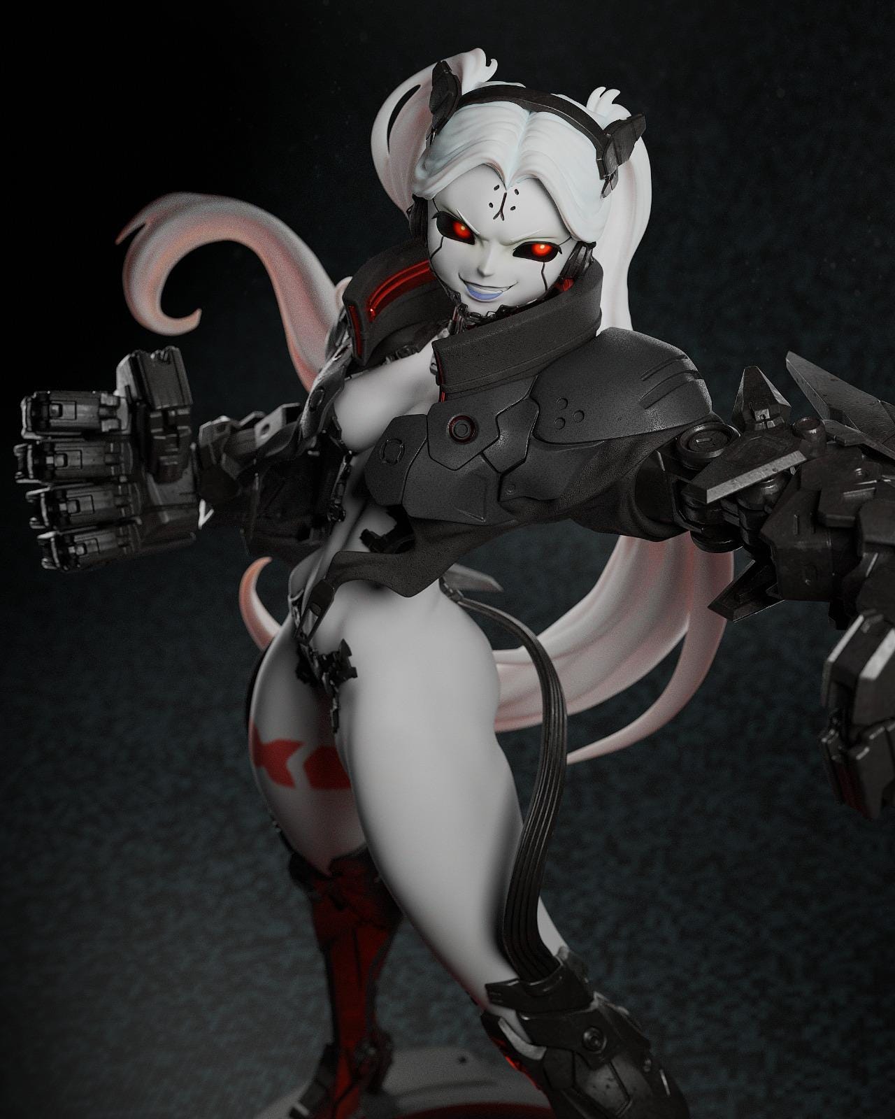 Figurine Lucy – Cyberpunk Edgerunners – Résine Peinte à La Main – 28cm