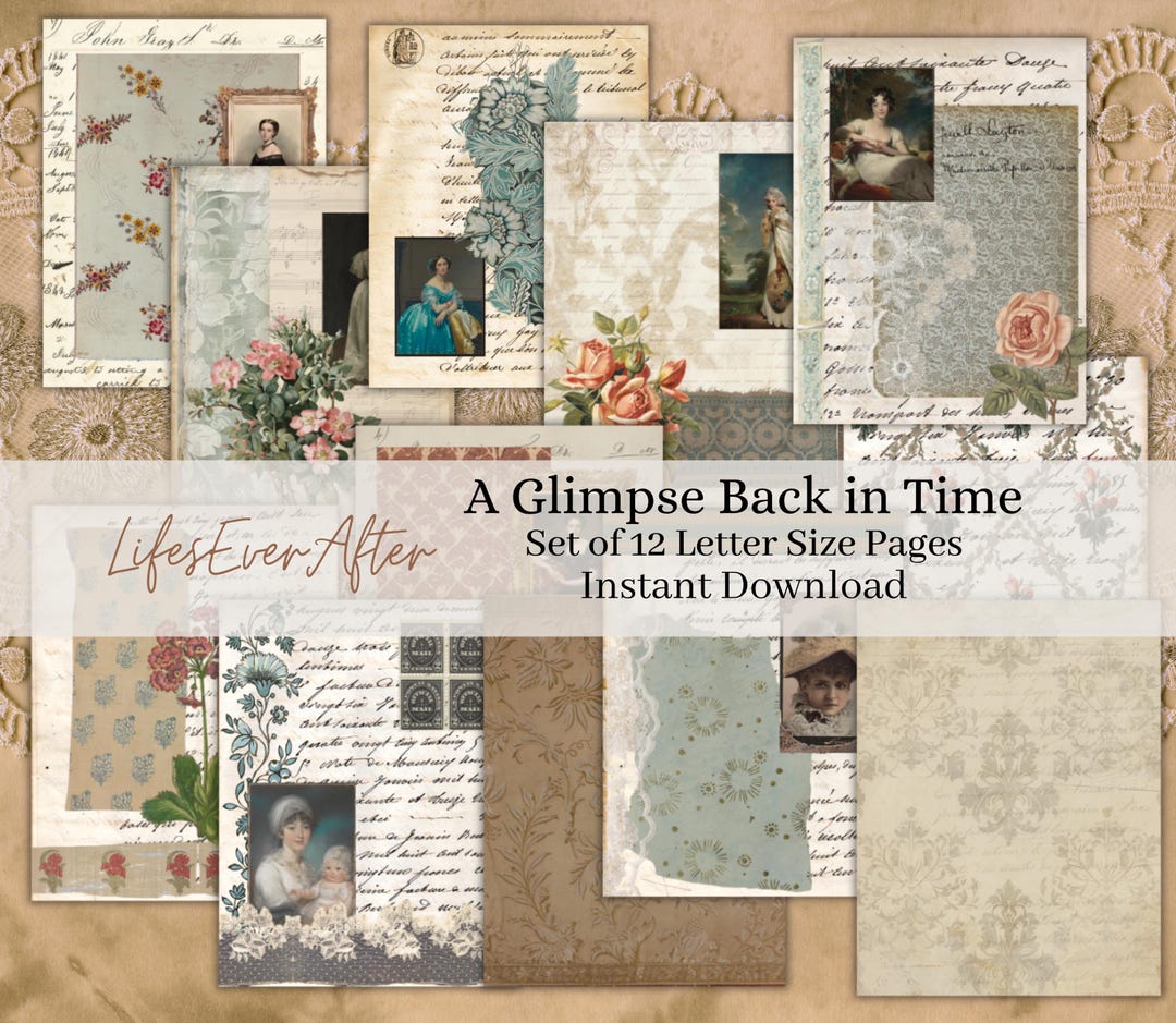 Vintage Ephemera Digital Journal Kit: French Document Pages (digital ...