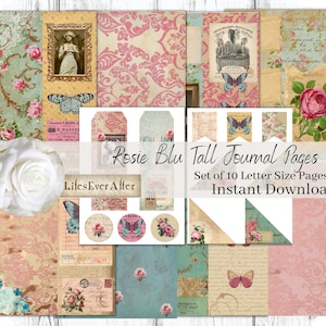 Rosie Blu Tall Journal Pages, TN, Diario flaco, Diario alto