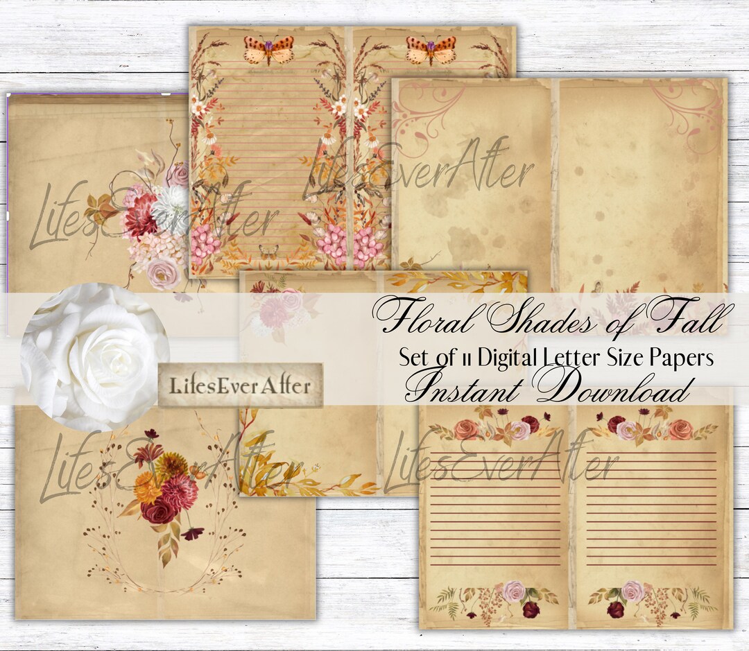 Fall Journal.pdf Floral Fall Journal Pages: Digital Ephemera (PDF Download) - Etsy