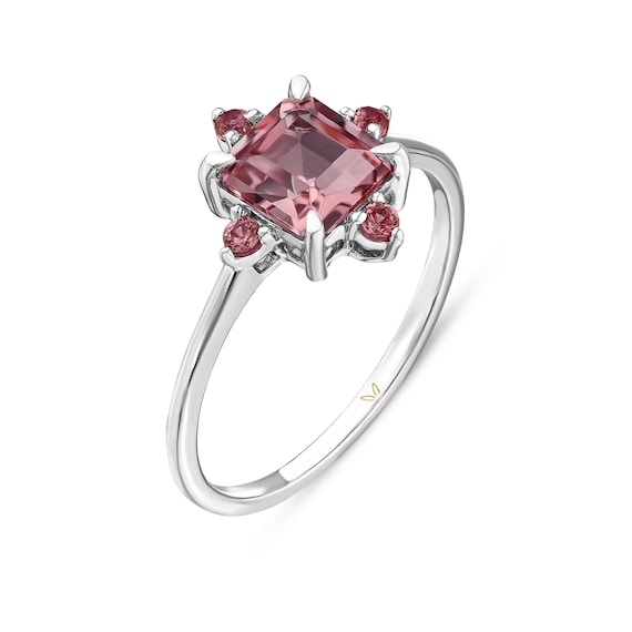 ピンクトルマリンとピンクサファイアのシルバーリング - Etsy 日本