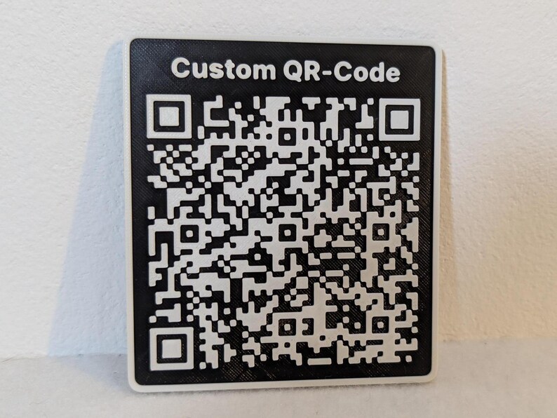 Custom 3D Printed QR Code Sign With Wall Mount - Etsy