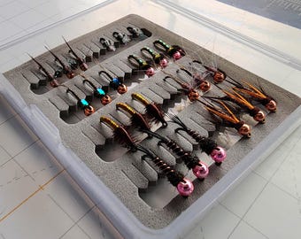 Hand-Tied Euro Nymph Fly Assortment | 24pc Tungsten Beadhead Trout Flies