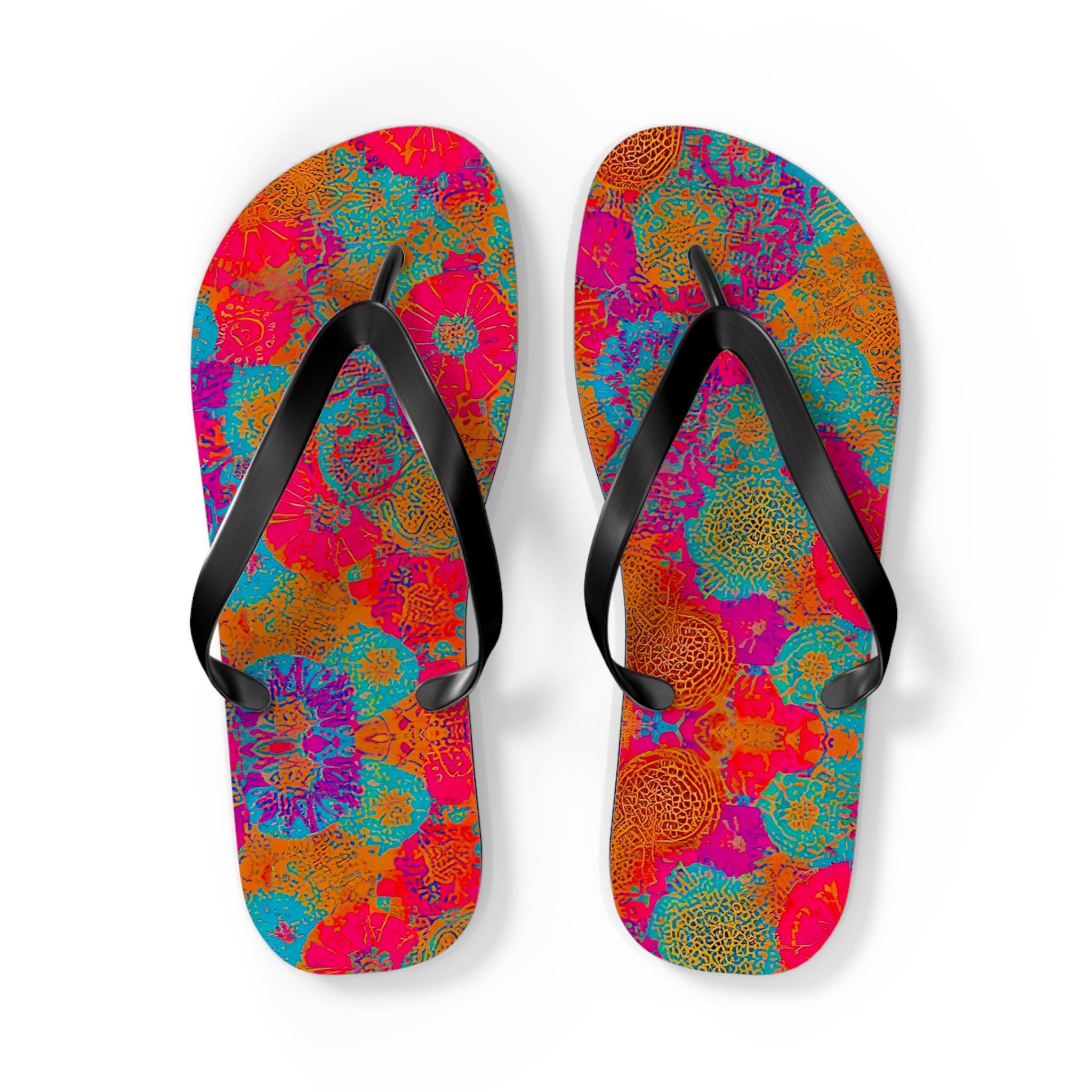 Coral reef flip flops outlet