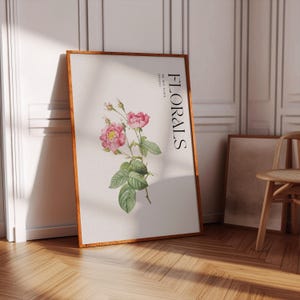 Blumendruck, digitale herunterladbare Wandkunst, trendiges Dekor, abstrakte Vintage-Malerei, Cottagecore-Dekor, druckbare Wandkunst, Blumenladen