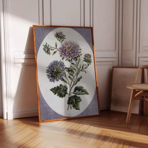 Purple vintage floral | Vintage Floral Painting Print | Flower Art Print | House Decor | Printable Wall Art | Digital Download