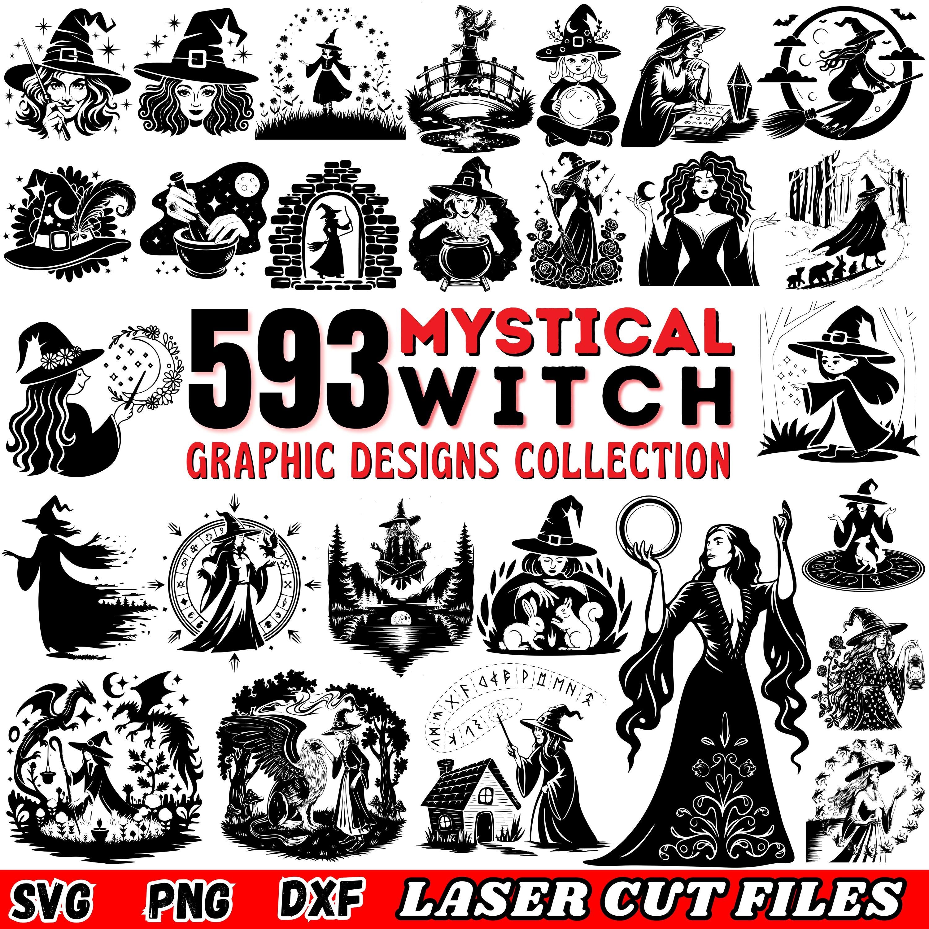 Mystical Witchcraft SVG Bundle for Laser Cutting, Vector Graphics ...