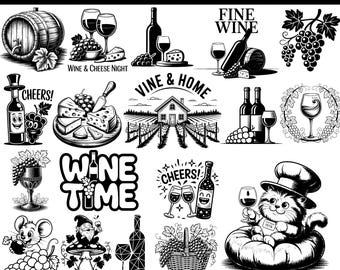 Grappige wijnliefhebber SVG-bundel | Wijnmoeder, meidenavond en vrijgezellenfeest ontwerpen voor Cricut | direct downloaden