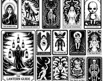 Tarot Card SVG for Laser Engraving | Dark Gothic Tarot Designs for Glowforge, LightBurn & CNC