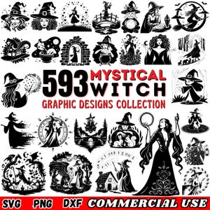 Mystical Witch Graphic Designs: Cricut Bundle - Magic SVG PNG DXF | Cutting Machine Files
