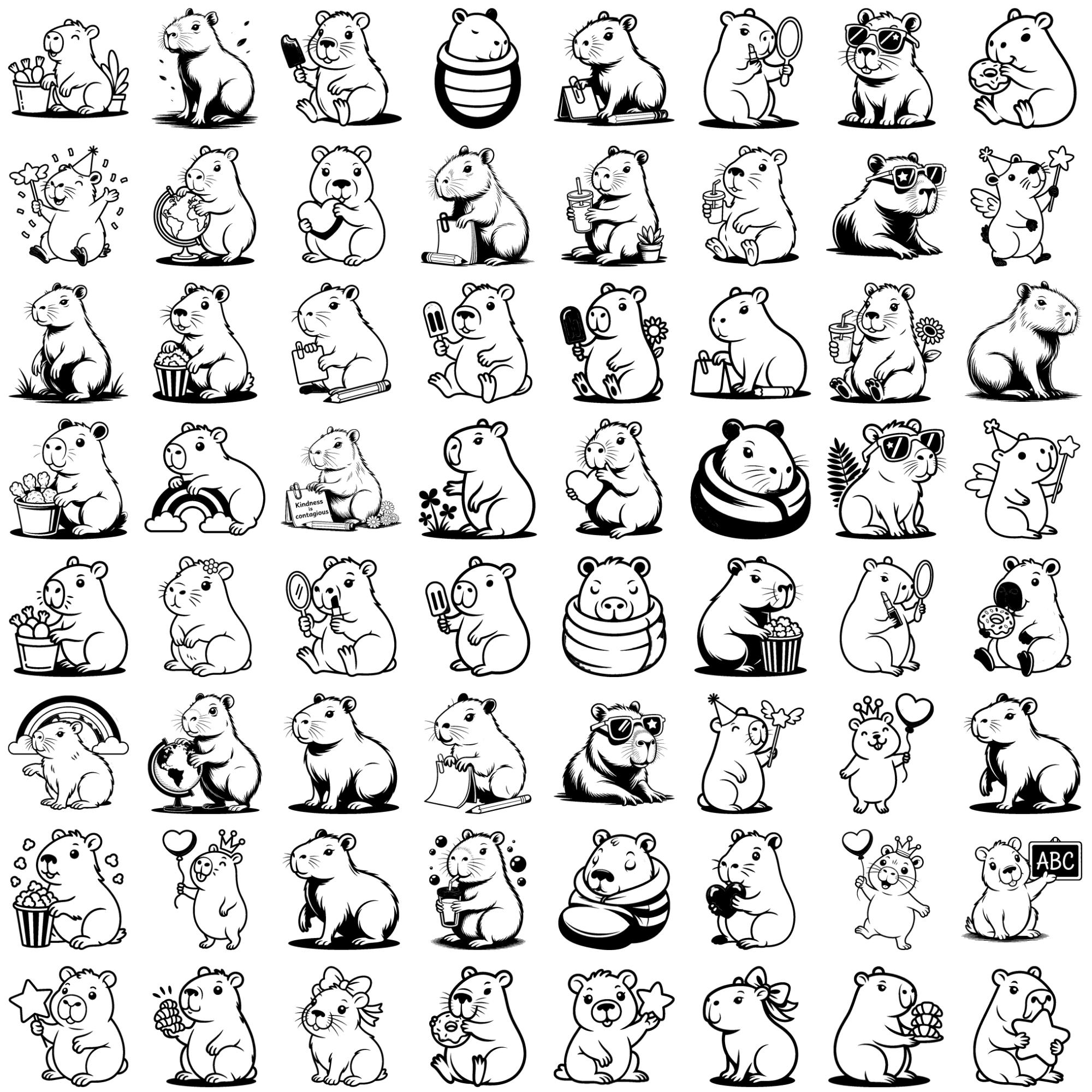 277 かわいいカピバラのカッティングマシンファイル レーザーカット