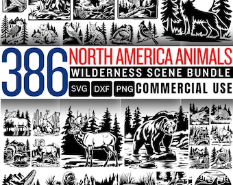 North America Animals SVG Bundle: Wilderness Scene Vector Graphics | Cricut Cutting Files