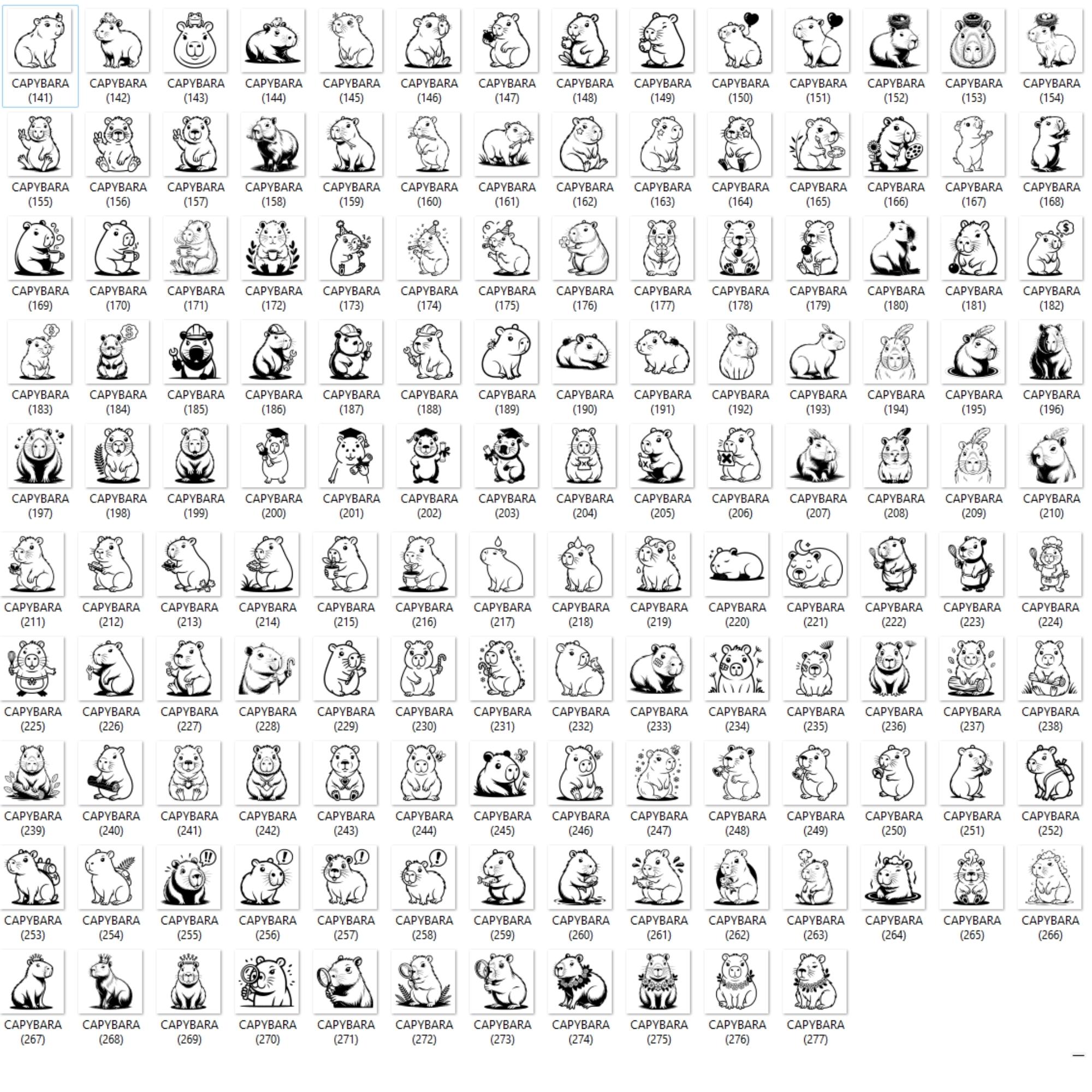 277 かわいいカピバラのカッティングマシンファイル レーザーカット