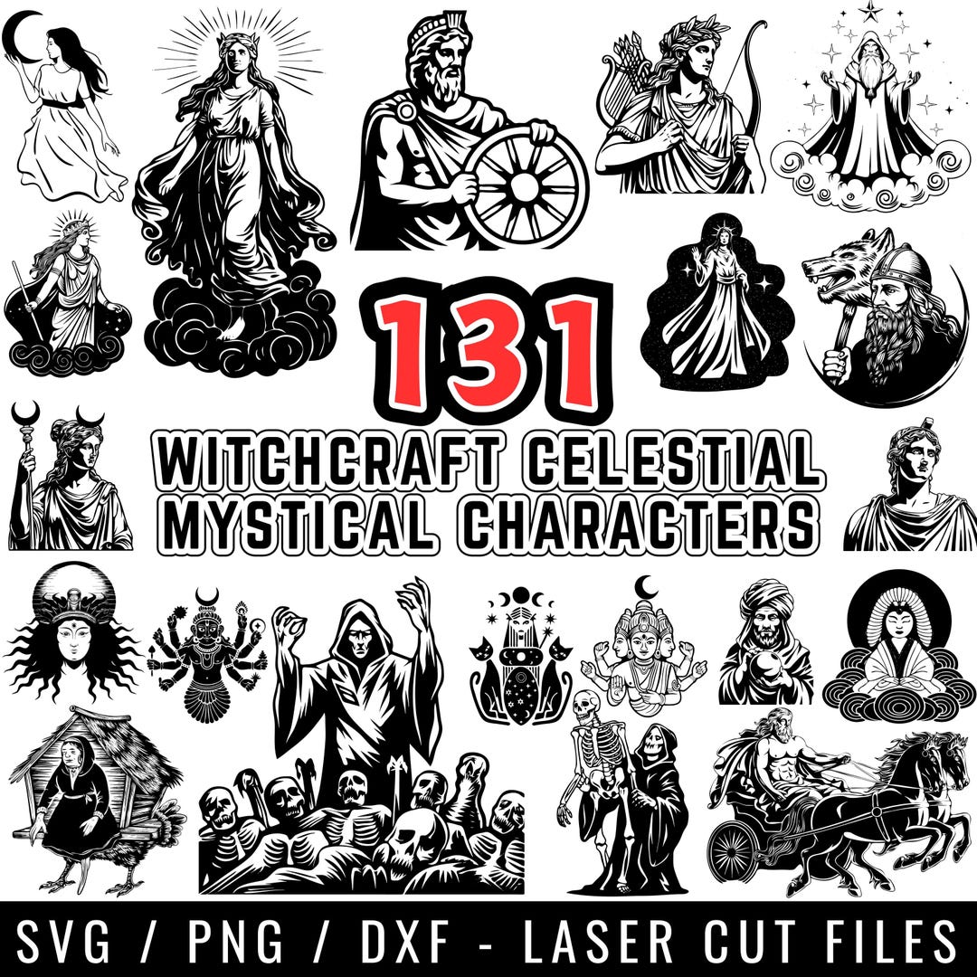 Mystical Witchcraft Laser Cut SVG Bundle | Celestial Zodiac, Moon ...