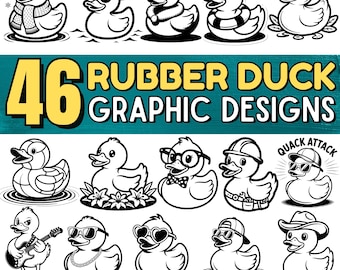 Rubber Duck Graphic Designs: Cricut SVG PNG DXF Bundle | Cutting Machine files