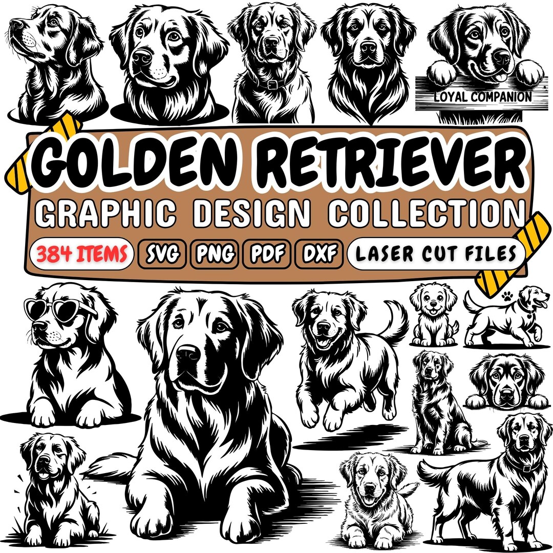 Golden Retriever SVG Bundle | Cute Puppy & Dog Cut Files | Cricut ...