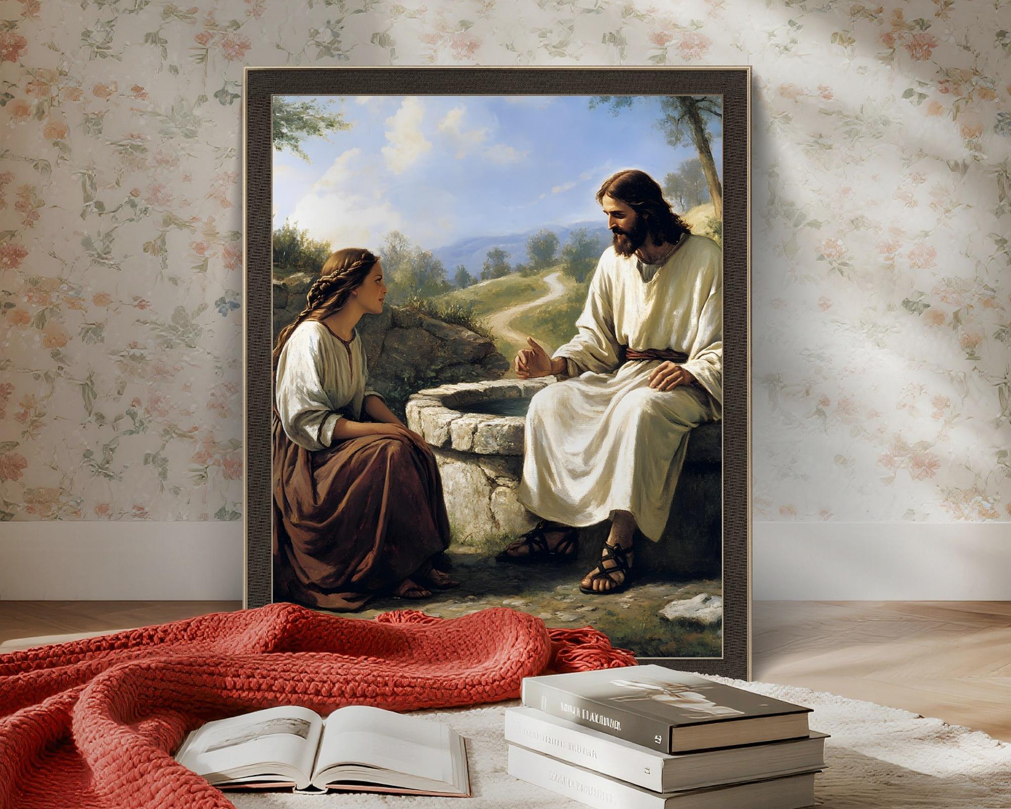 Jesus and Samaritan Woman at the Well Art Print (digital Download) - Etsy