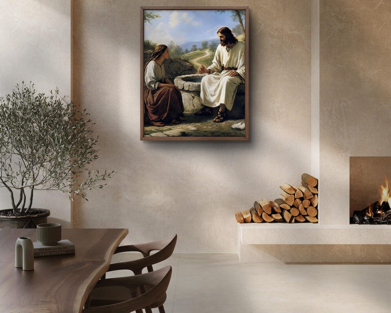 Jesus and Samaritan Woman at the Well Art Print (digital Download) - Etsy