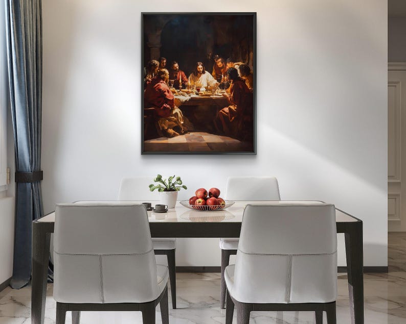The Last Supper Renaissance Painting: Jesus and Disciples Art (digital ...