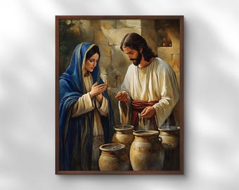Jesus Wedding at Cana Art Print: Water to Wine (Digital Download)