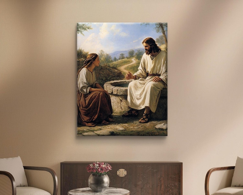 Jesus and Samaritan Woman at the Well Art Print (digital Download) - Etsy