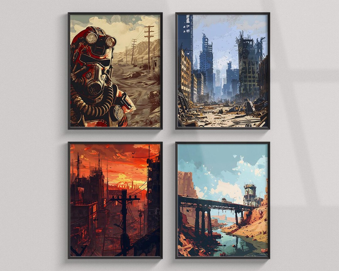 Fallout Poster, Set of 4 Vintage National Park Posters Printable ...