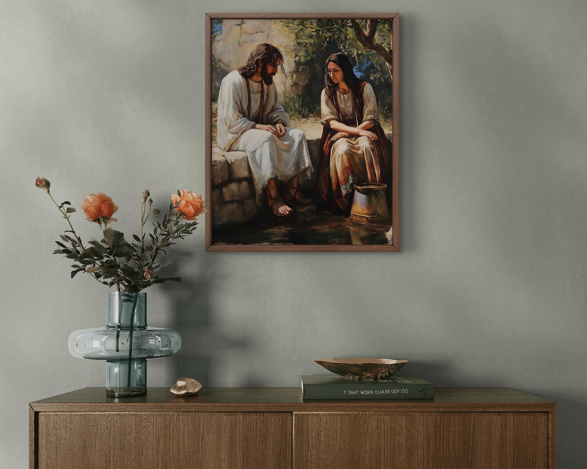 Jesus and the Samaritan Woman at the Well. Christian Art Print (digital ...