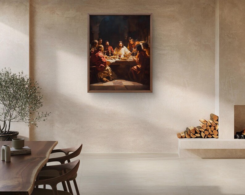 The Last Supper Renaissance Painting: Jesus and Disciples Art (digital ...