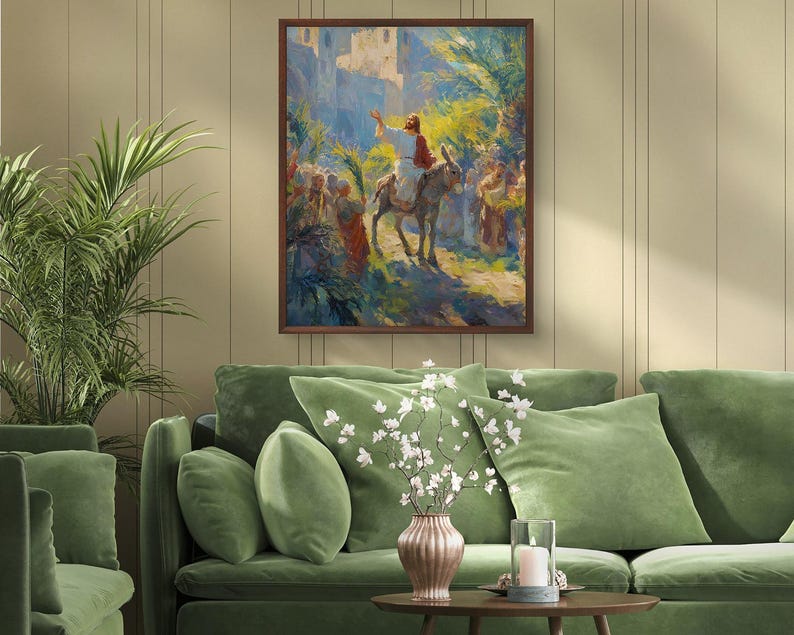 Entry Print Jesus Triumphal Entry Print: Palm Sunday Christian Art (digital ...
