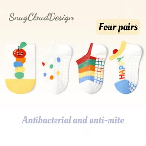 Baby Non Slip Cotton Ankle Socks Summer Breathable Mesh Infant Floor Socks Anti Skid Cartoon Toddler Grips Socks for Boys Girls