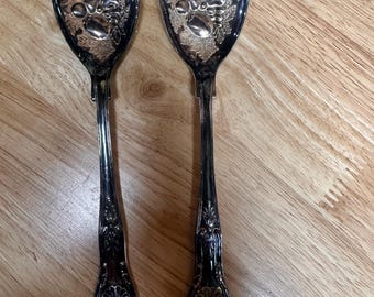 Vintage FB Rogers Italy Silver Plated Salad Serving Set Spoon & Fork!