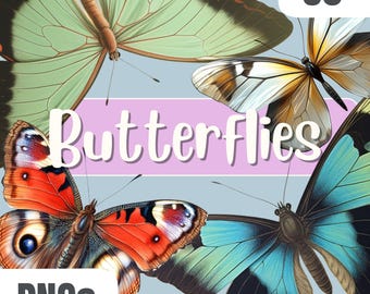 Butterflies PNGs with Transparent Background | 60+  Designs