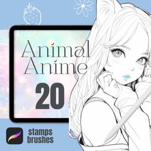 Furry Anime Procreate Brush Set: 20 Stamp Brushes
