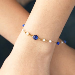 Delikatny niebieski zestaw biżuterii z koralików Evil Eye, prezent na szczęście, modny prezent dla najlepszego przyjaciela, prezent ochronny, delikatna biżuteria, prezent urodzinowy dla niej