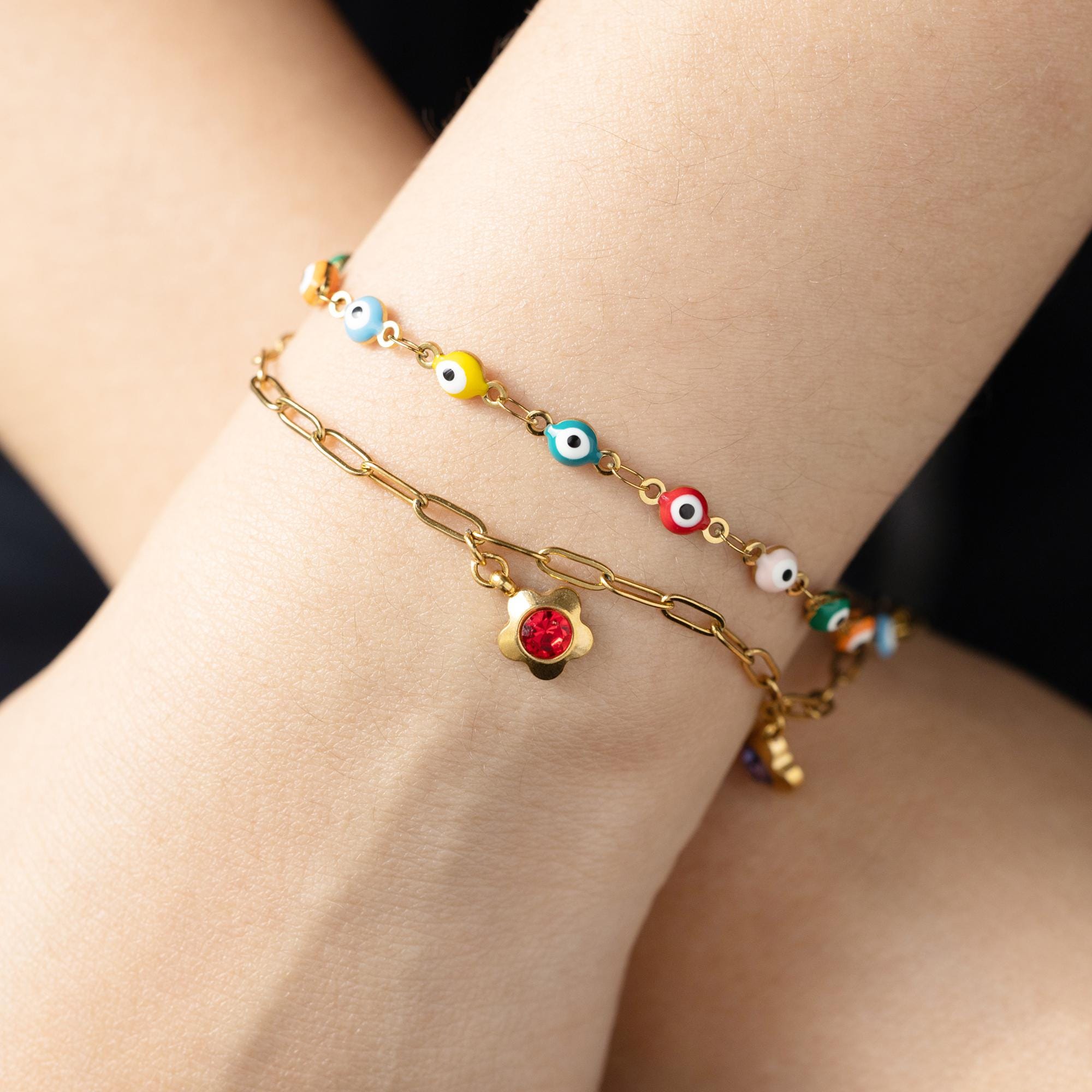 Bracelet Mauvais œil Perles Bleues - Protection Et Chance - Pour Femmes Et Hommes, Style Boho